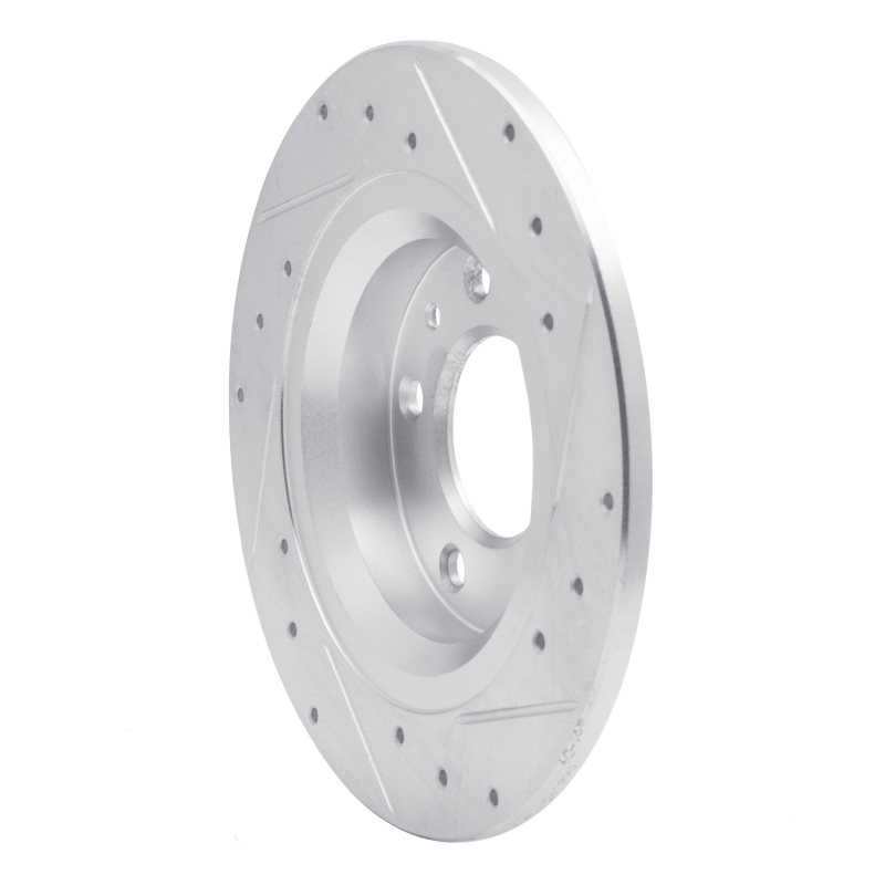 Ford Fusion Brake Rotor (1) - Rear Left - R1 Concepts - Drilled & Slotted - Silver - `98-`15